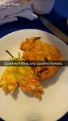 zucchini fritters and flowers